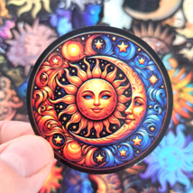 50 PCS Celestial Sun and Moon Sticker Pack, Art Aesthetic Stickers, Gala... - $10.50
