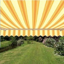 Aleko Motorized Retractable Patio Awning 16 X 10 Ft Multistripe Yellow C... - £451.17 GBP