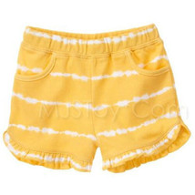 NWT Gymboree Girl Tropical Yellow Dip Dye Ruffled Cute 100% Cotton Short 3T/4T - $12.99