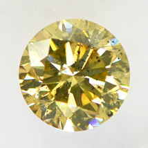 Round Shape Diamond Fancy Yellow-Brown Loose I1 Natural IGI Certified 0.80 Carat - £531.57 GBP