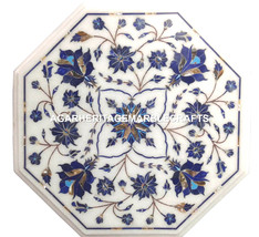 Marble Side Table Top Mosaic Lapis Floral Arts Inlaid Work Outdoor Decor H1979 - £240.85 GBP+