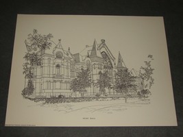 C. Orlemann 9x12 Lithograph Print: Music Hall 1969 Cincinnati Ohio - $13.00