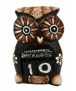 Balinese Wood Handicrafts Hypnosis Eyes Nocturnal Owl Desktop Calendar F... - $26.99