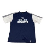 Reebok Dallas Cowboys Blue Tshirt Large Stripe NFL Sleeve Retro Y2K Vintage - $22.90