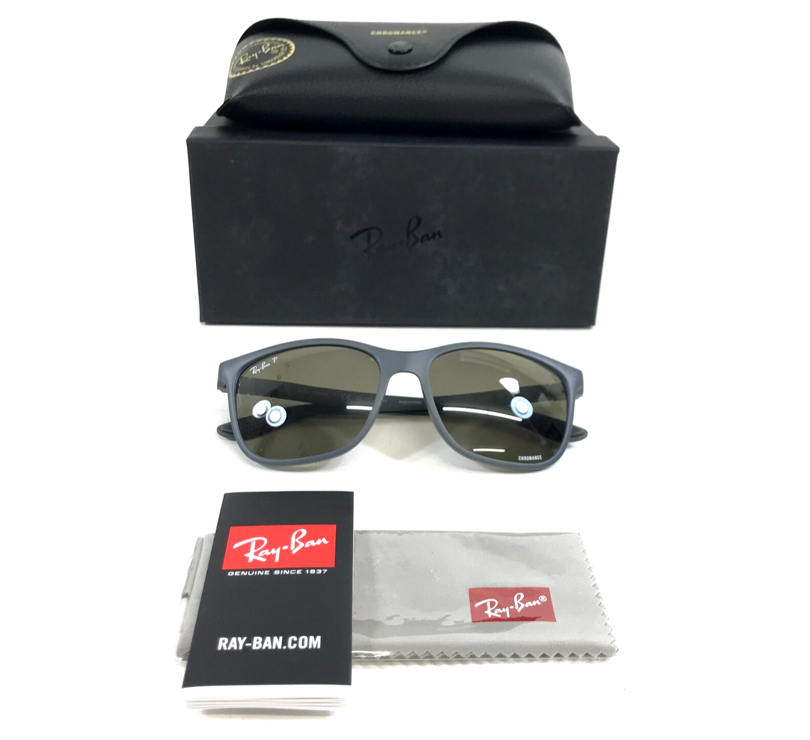 Ray-Ban Sunglasses CHROMANCE RB4330CH 6014/5J Sand Grey with Grey Mirror... - $197.99