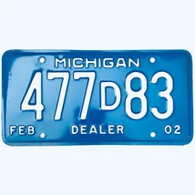 2002 United States Michigan Base Dealer License Plate 477D83 - $16.82