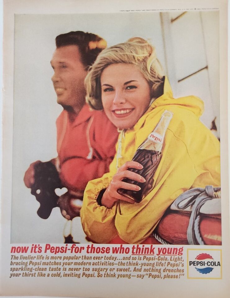 Primary image for PEPSI Cola ~ Vintage ~ 1963 ~ Classic ~ Life Magazine Advertising ~ 10.25 x 13.5