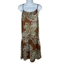 Veronica M Brown Paisley Sleeveless Dress With Adjustable Straps Womens ... - £21.51 GBP