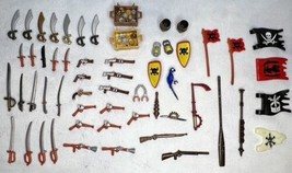 Mega Bloks Pirates of the Caribbean, weapon swords, flags, mixed lot of 70+ - £45.37 GBP