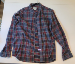 LL Bean Blue Flannel Button Up Long Sleeve Shirt Men L 100% Cotton Tradi... - $14.80