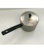 Aluminum vintage pot with steaming strainer lid black handle regal brand - $19.75
