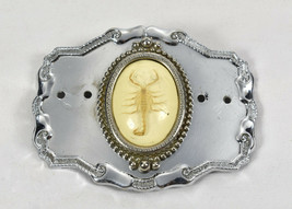 Collectible Vintage Scorpion Southwestern Silvertone Mirrored Belt Buckle - $19.80