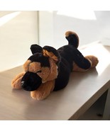 FAO Schwarz German Shepherd Black Brown Puppy Dog Plush Stuffed Laying D... - $240.39 MXN