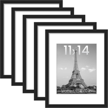 11X14 Picture Frame Set of 5, Display Pictures 8X10 with Mat or 11X14 wi... - $34.98