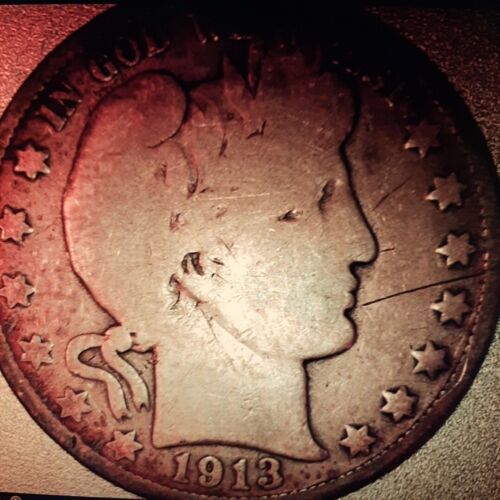 Primary image for ½ Half Dollar Barber 90% Silver U.S Coin 1913 D Denver Mint 50C KM#116