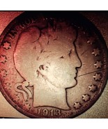½ Half Dollar Barber 90% Silver U.S Coin 1913 D Denver Mint 50C KM#116 - £39.27 GBP