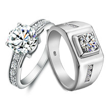 Name Engraved 2 Carat Diamond Gold Engagement Rings for Two - £58.46 GBP