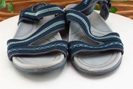 Dr. Scholl&#39;s Sz 8.5 M Dark Blue Sport Sandals Leather Women Sandals Dynomite - £13.39 GBP