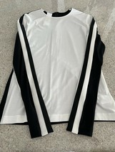Akris Punto White/Black Fitted Long Sleeve Modal Top (S) - £317.64 GBP