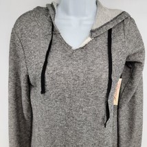 Feathers Discovery SharkBite Knit Hoodie Long Sleeve Size M Gray - £13.97 GBP