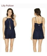  Lilly Pulitzer CELYN Romper in True Navy TIC TAC LACE Size 6 $178 - $125.04