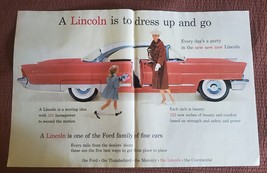 Lincoln Continental 1956 Automobile Advertisement 2 page - £14.62 GBP