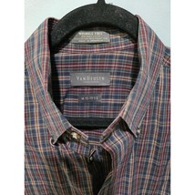 Van Heusen Men’s Dark Plaid Button-Up Shirt M 15.5 Wrinkle-Free Classic VTG - $18.00
