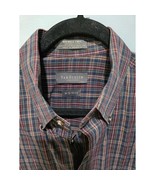 Van Heusen Men’s Dark Plaid Button-Up Shirt M 15.5 Wrinkle-Free Classic VTG - $328.76 MXN