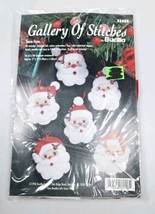 Bucilla Gallery of Stitches Santa Faces Felt Applique Ornament Kit Vinta... - £12.18 GBP