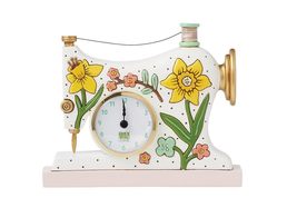 Enesco Allen Designs Sew Happy Flower Desk Clock, 6.3 Inch, Multicolor - £58.57 GBP