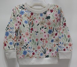 Garanimals Toddler Girls&#39; Long Sleeve Floral Print Fleece Top, Multicolor Sz 12M - £9.51 GBP