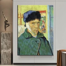 Hand Painted Van Gogh Self-portrait with ears cut off Impression Character Wall  - £336.93 GBP+