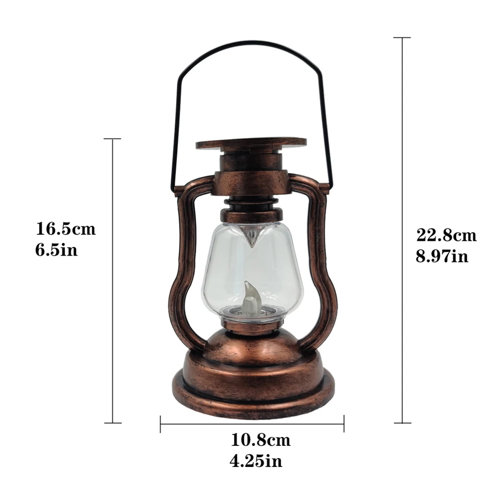 Solar Retro Clic Flameless Electric Kerosene Lamp Portable LED Lantern Lights An - £46.37 GBP