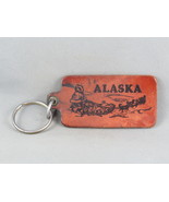 Vintage Tourist Keychain - Alaska Dog Team Graphic - Leather Keychain - $25.87 CAD