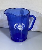  Vintage Shirley Temple Pitcher Creamer 1930&#39;s Hazel Atlas Cobalt Blue Glass - £4.28 GBP