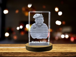 LED Base included | Memorials to Mariners | Sailor 3D Engraved Crystal - £31.96 GBP+