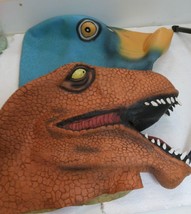 T-Rex Dinosaur &amp; Blue Bird Latex Mask Halloween Set - £14.78 GBP