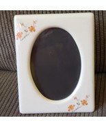 Ceramic Flower Picture Frames Holds 7&quot; X 5&quot; Photo White/Orange - $18.00