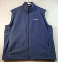 Columbia Vest Mens XL Blue Fleece 100% Polyester Sleeveless Pockets Full... - $17.49
