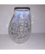 Crate Barrel Moonstone Lace Opalescent Art Glass Vase 6” Blown - £15.66 GBP