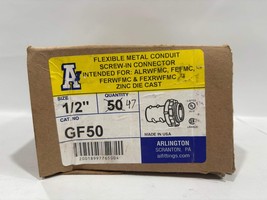 47 PC Arlington GF50 1/2&quot; Flexible Metal Conduit Screw In Connector - $45.00