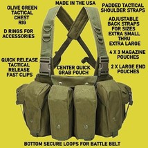 Olive Green Load Carrying Equipment Combat Tactical Pouch Chest Rig Small - Xl - £3,553.50 GBP