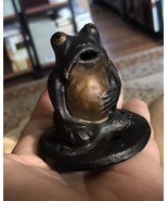 Vtg Pottery Maybe Vantine?  Frog Incense Burner Top Aesthetic Unique Censor - $24.75