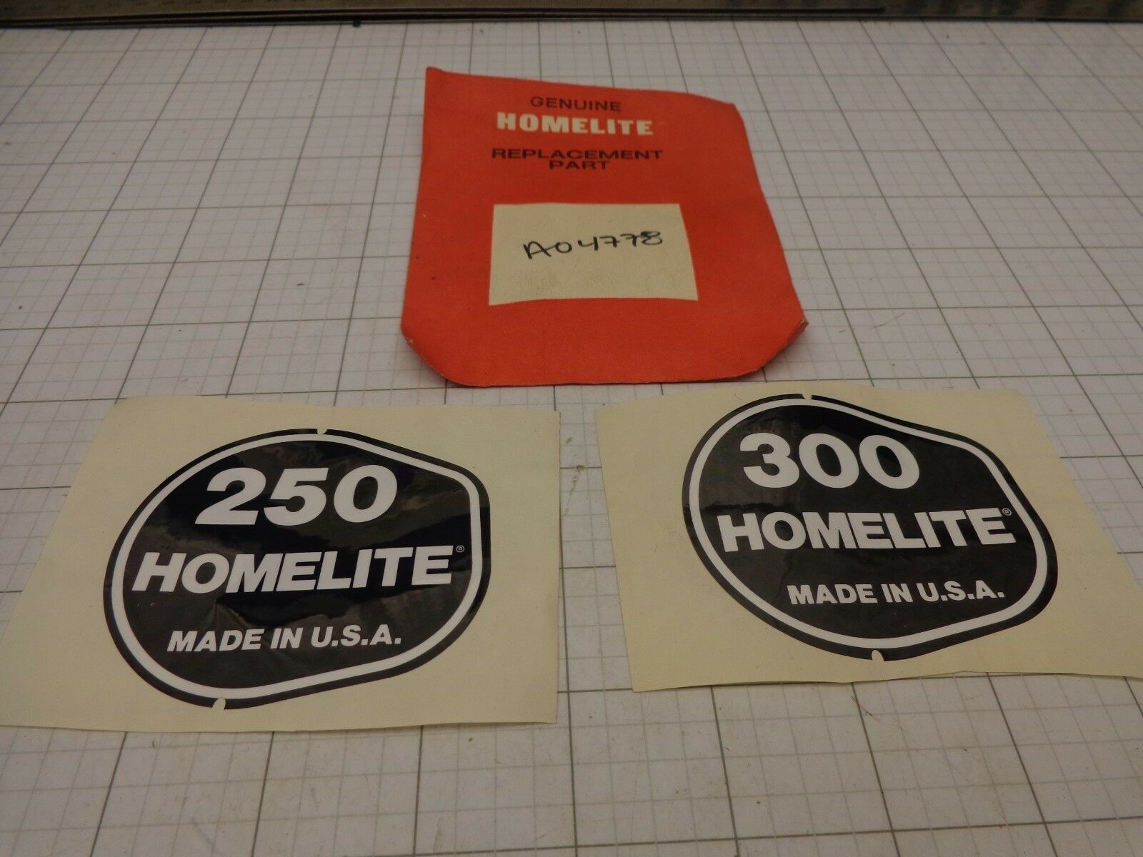 Homelite A04778 Chainsaw Starter Decal Emblem Stickers 250 and 300  OEM - $16.43