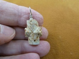 (CR503-8) 3/4&quot; Fairy Stone Pendant CHRISTIAN CROSS Staurolite Crystal SI... - £16.29 GBP