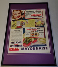 1937 Hellman&#39;s Mayonnaise Framed 11x17 ORIGINAL Vintage Advertising Poster - £54.43 GBP