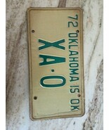 vintage Oklahoma Sample License Plate 1972 Tag OK  XA-0 white / green - €34,23 EUR