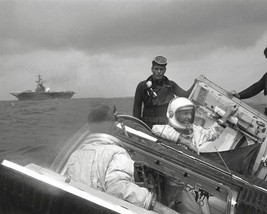Gemini 9 astronauts and divers after splashdown near USS Wasp Photo Print - £7.08 GBP