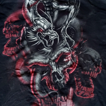 Oversized Black Tshirt with Skulls and Dragons on Front Sz 3-4XL READ - £7.63 GBP