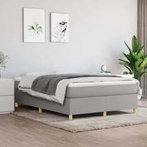 Box Spring Bed with Mattress Light Gray 53.9&quot;x74.8&quot; Full Fabric - £644.64 GBP